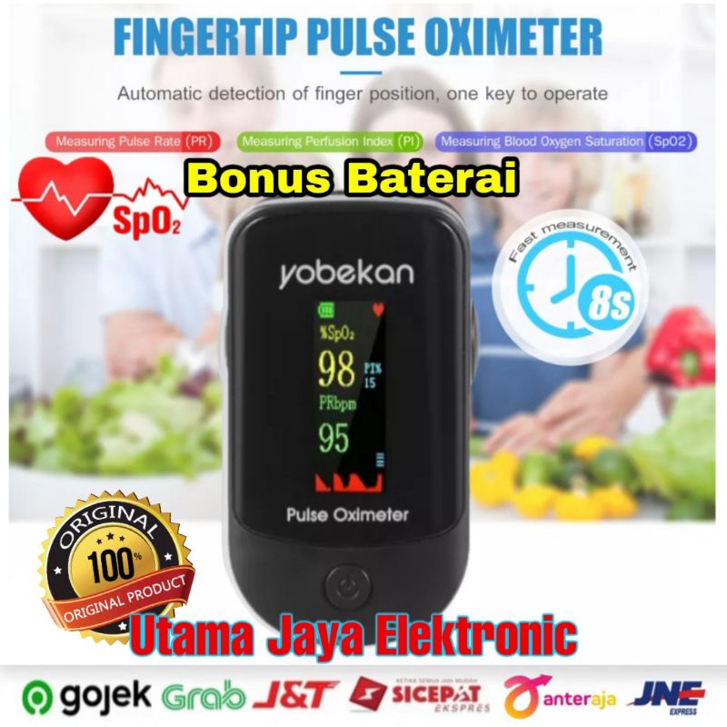 Fingertip Pulse Oximeter Oxymeter Sp02 Alat Pengukur Detak Jantung