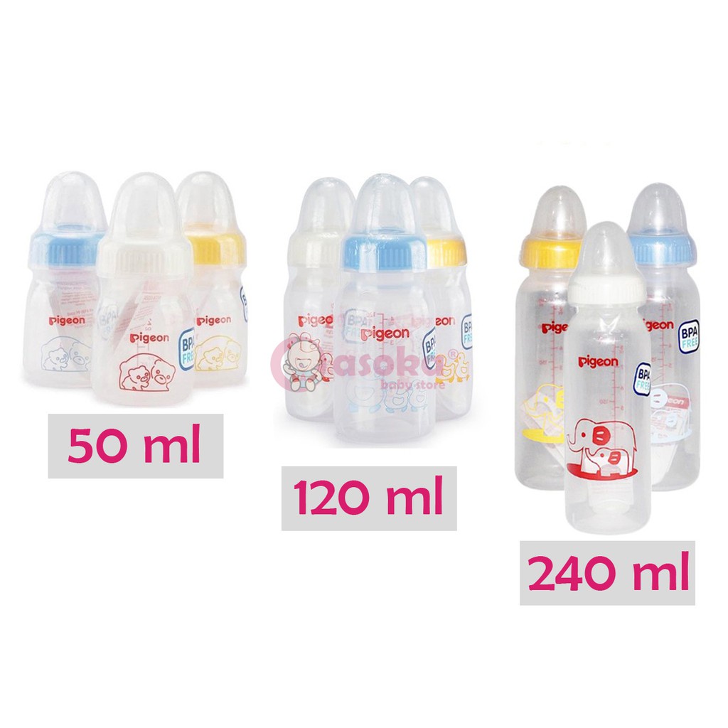 Pigeon Botol Susu 240ml /120 ml/50 ml Warna Random