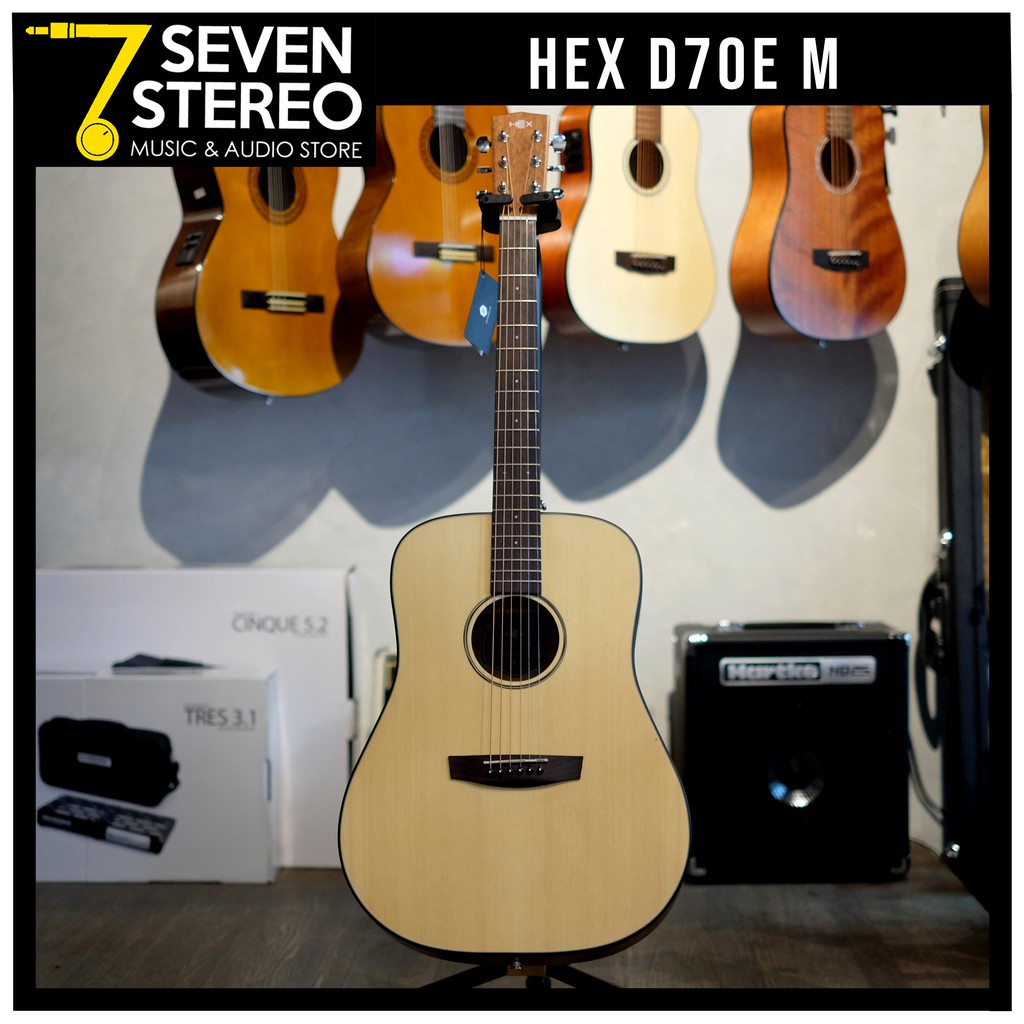 Hex D70E M D70 EM Natural Acoustic Guitar