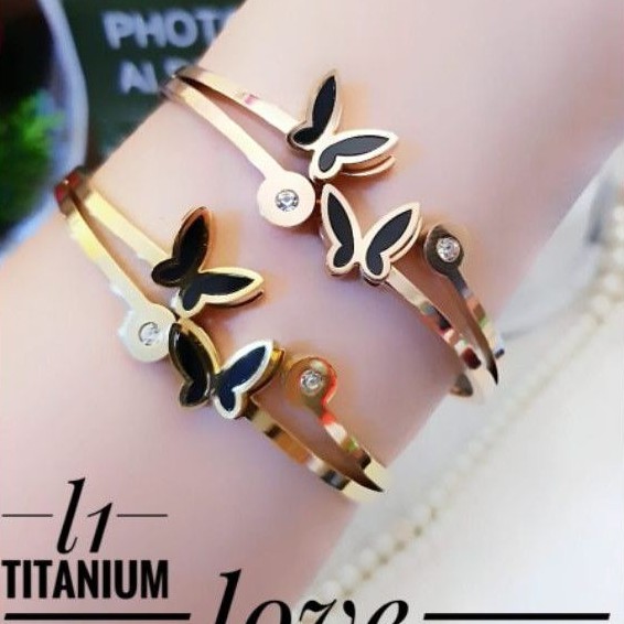 Titanium gelang kupu wanita zxs35