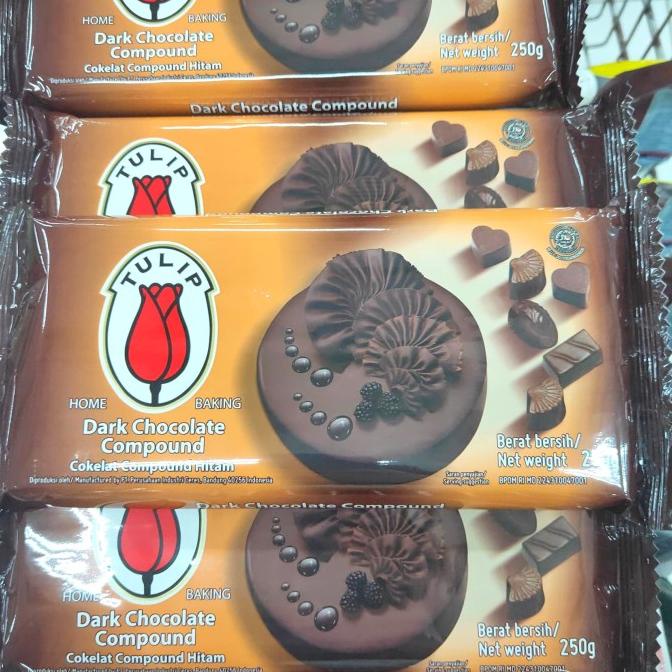 

TULIP Dark Chocolate Cokelat Hitam Compound Baking masak 250 gr TERLARIS TERPERCAYA ORIGINAL