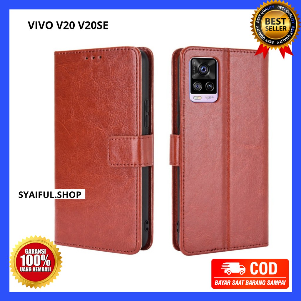VIVO V20 V20SE FLIP LEATHER CASE DOMPET WITH SLOT CARD FLIPCOVER