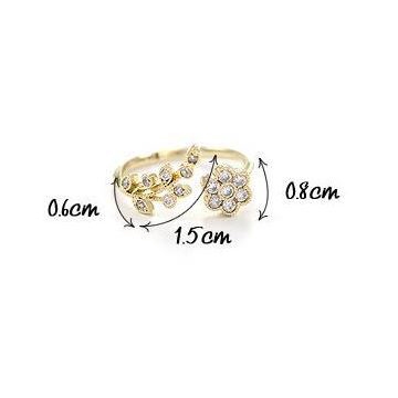 Cincin Wanita All Size Model Bunga Daun Love Warna Gold Silver Rosegold