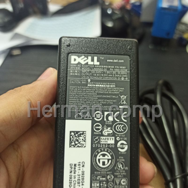 Original Adaptor Dell 19.5V 3.34A DC 7.4*5.0mm Jarum