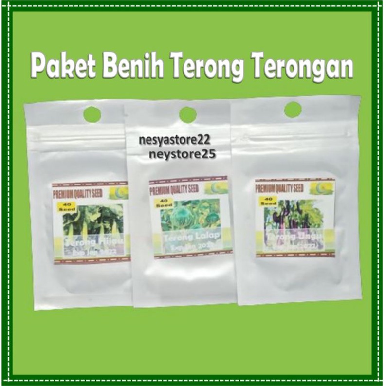 Paket Benih Terong- Terongan Benih Terong Ungu Lalap hijau Lalap Ungu Terong Hijau Panjang