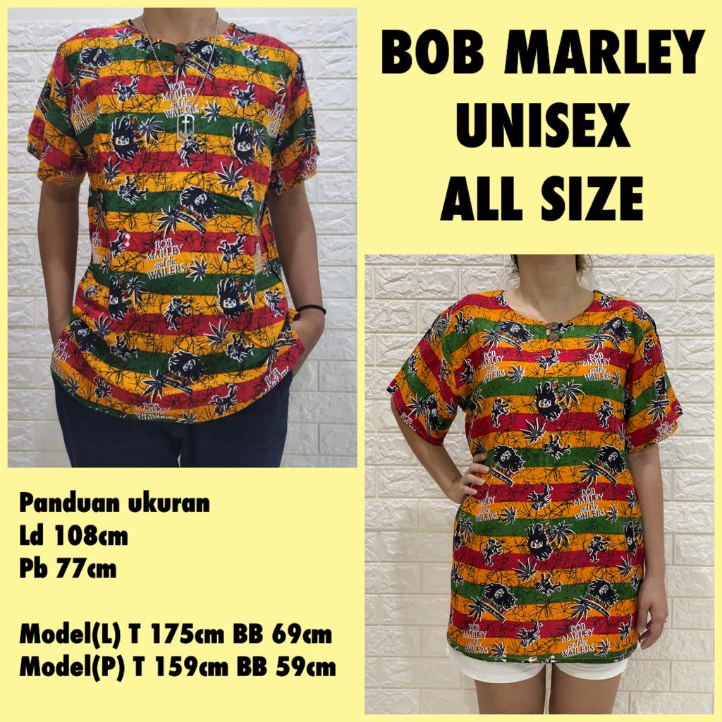 PROMO!!!BAJU BALI MOTIF BOB MARLEY ALL SIZE #UNISEX REAL PICT