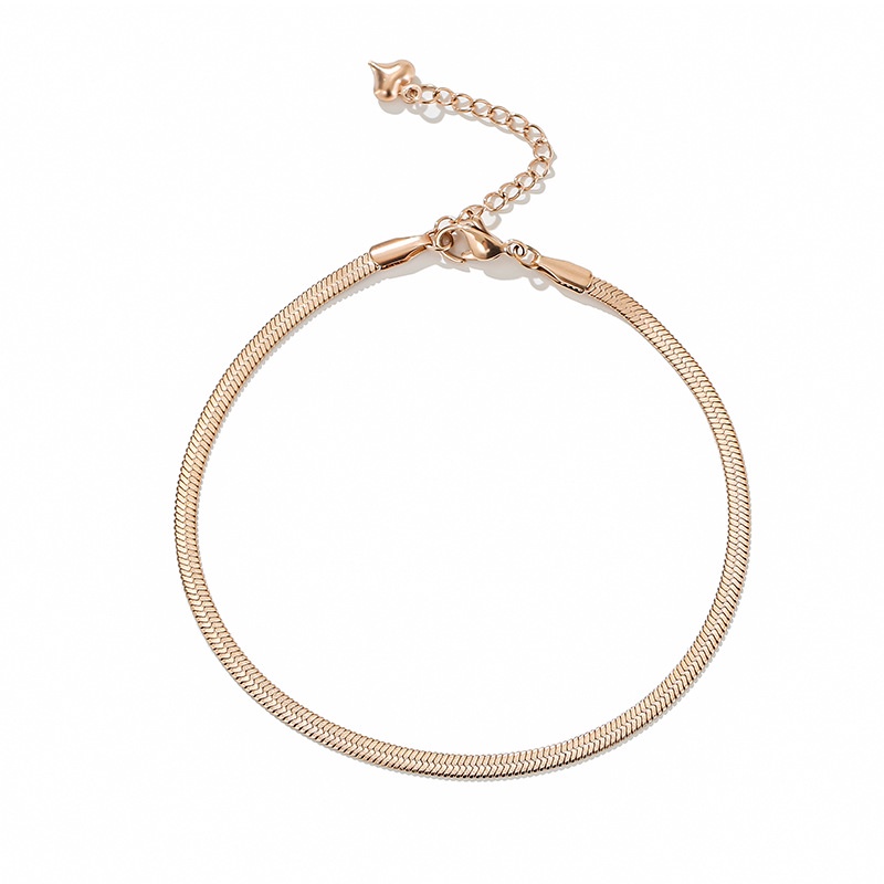 Gelang kaki gepeng polos titanium korea style anti karat - ercassia