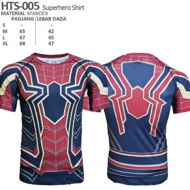 HTS-005 Kaos superhero sport fitness bodyfit Spiderman Avenger Infinity War