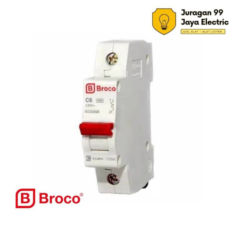 BROCO MCB 1 Phase 6A 17306C / MCB 6 ampere