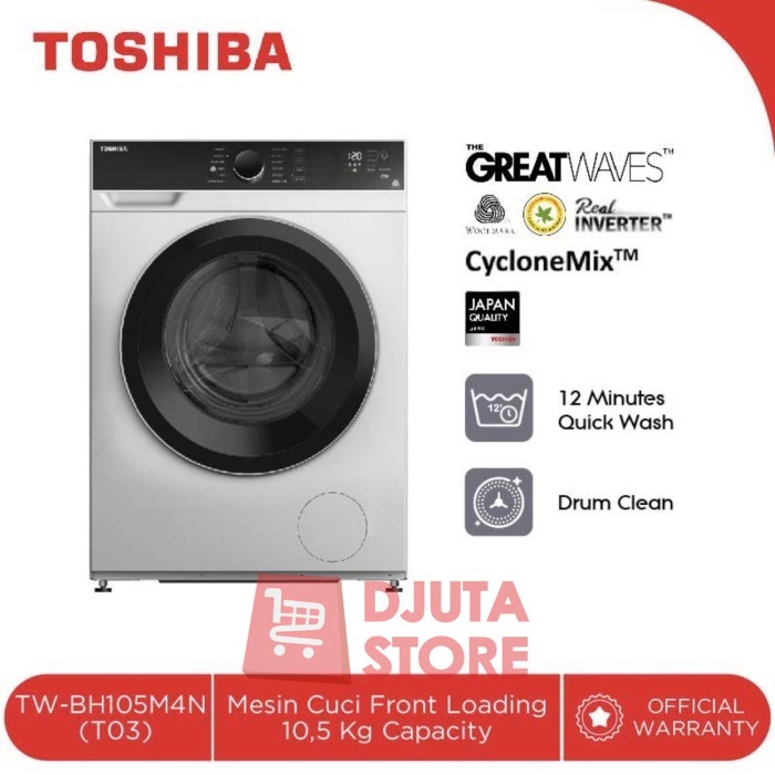 Toshiba TW-BH105M4N Mesin Cuci Front Loading