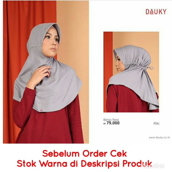 Bergo Jilbab Hijab Instan BERGO RARA DAUKY Original - Caramel