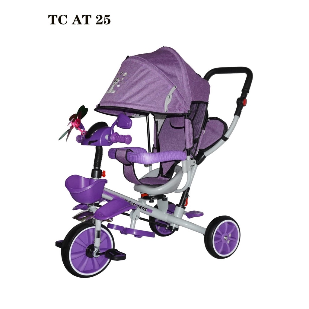 Sepeda Anak Roda Tiga Tricycle Sepeda Anak usia 1-4 Tahun Sepeda Model Stroler Atlantis