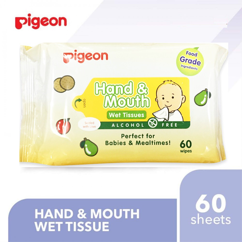 Pigeon Hand &amp; Mouth Wet Tissue isi 60 Wipes | Tisu Basah Bayi Tissues