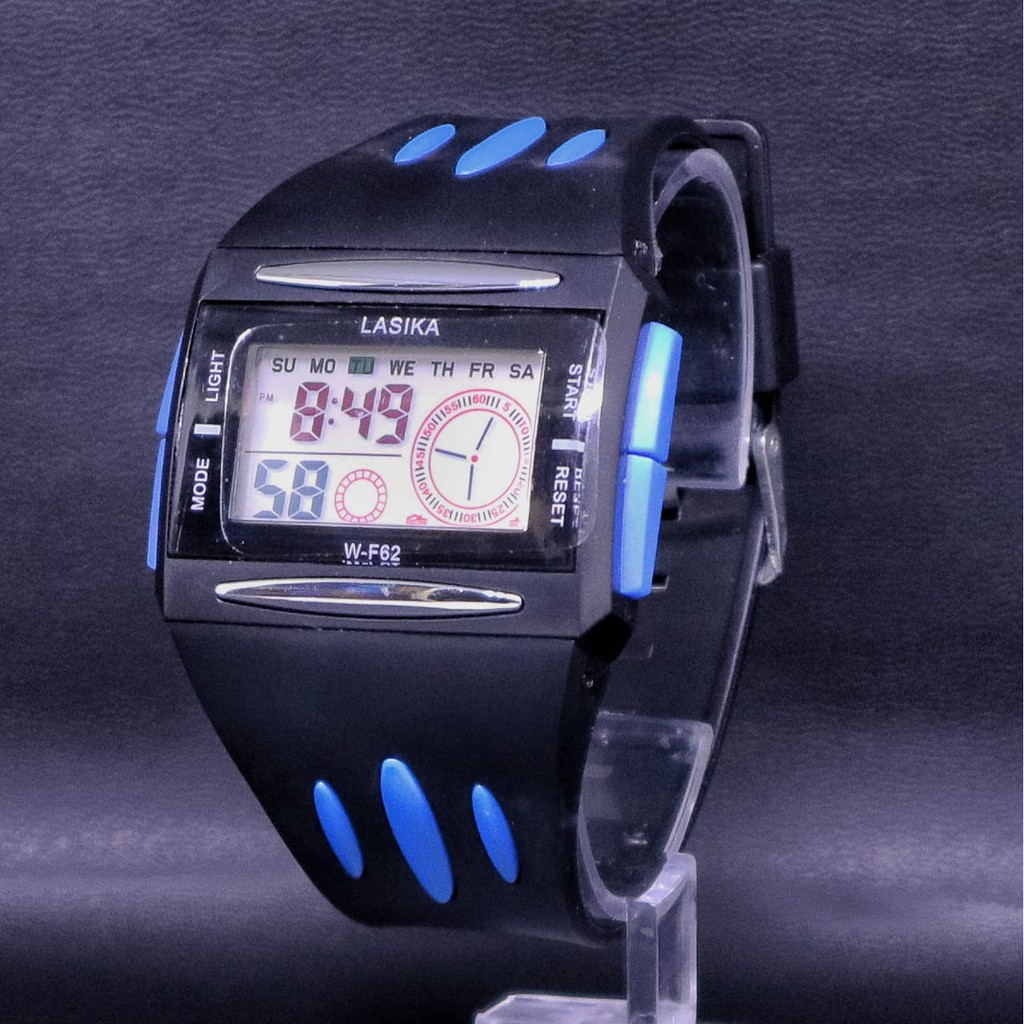 ORIGIINAL JAM TANGAN SPORT DIGITAL K SPORT LASIKA W-F62 HITAM BIRU