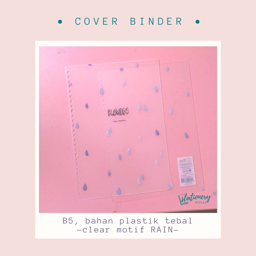 

Cover binder plastik B5 A5 - cover notebook ring motif clear transparan-Jurnal planner scrapbook DIY