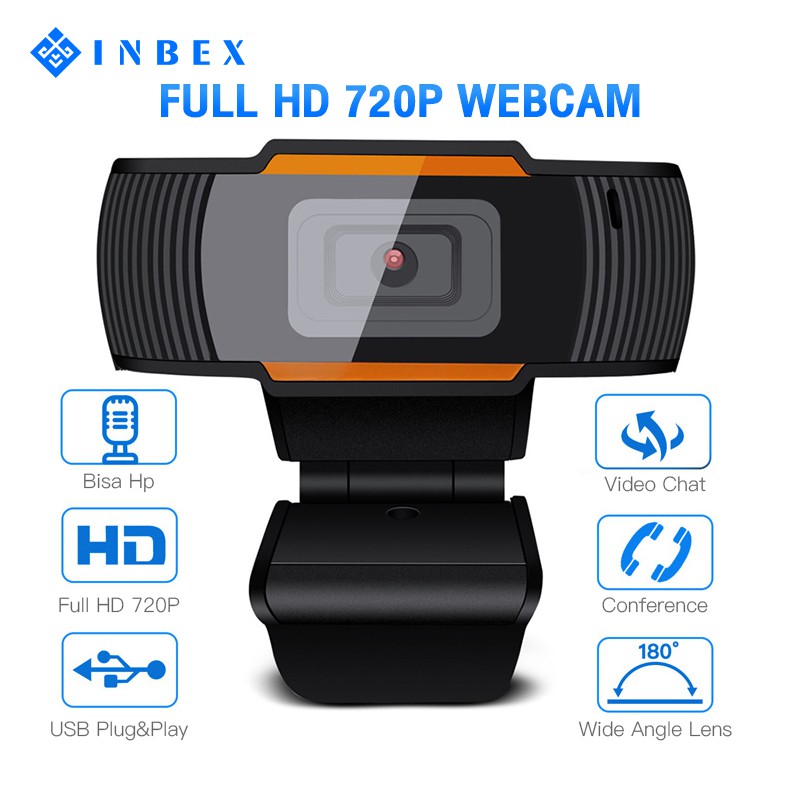 INBEX Webcam Kamera/HD  720P/Autofocus Dengan Mikrofon Usb Untuk Pc Laptop Desktop-▶▶720P
