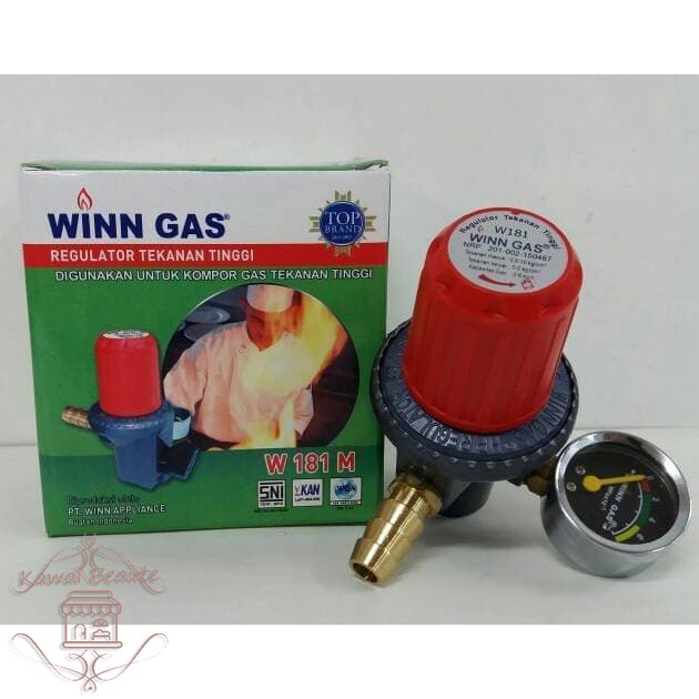 WINN GAS Regulator Meter HP W 181 M (Pakai Meter) SNI Regulator tekanan tinggi LPG Gas Elpiji