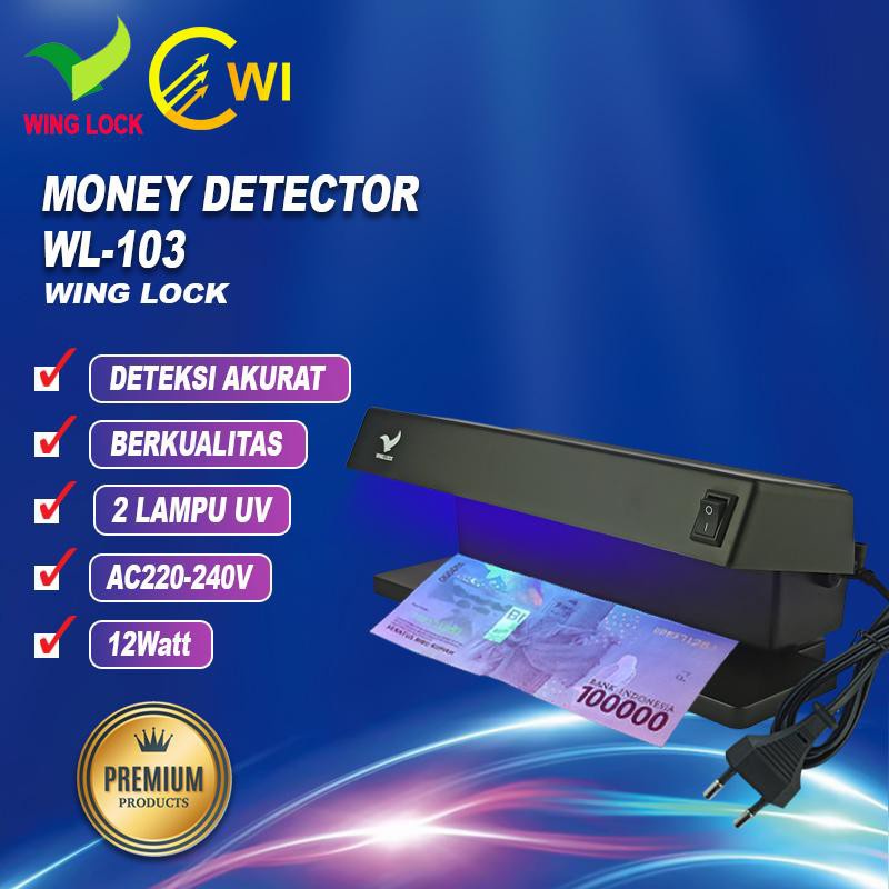 Money Detector Alat Deteksi Uang Palsu Wing Lock WL-103