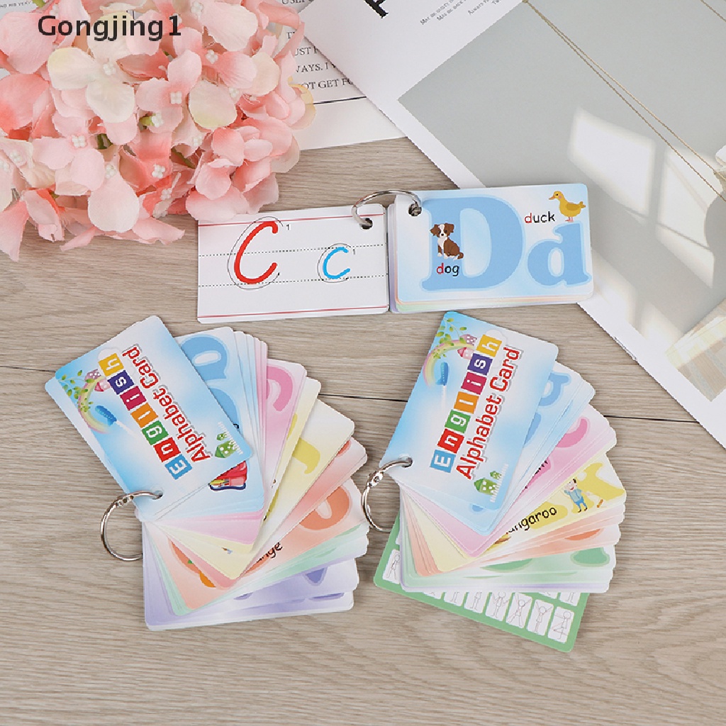 Gongjing1 26pcs Kartu flash Huruf Abjad Bahasa Inggris Untuk Edukasi Dini Anak