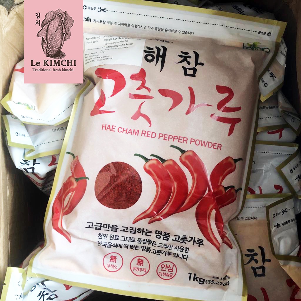 

Hae Cham Gochugaru Kasar 1 kg - Red Pepper Flakes 1kg - Bubuk Cabai Korea