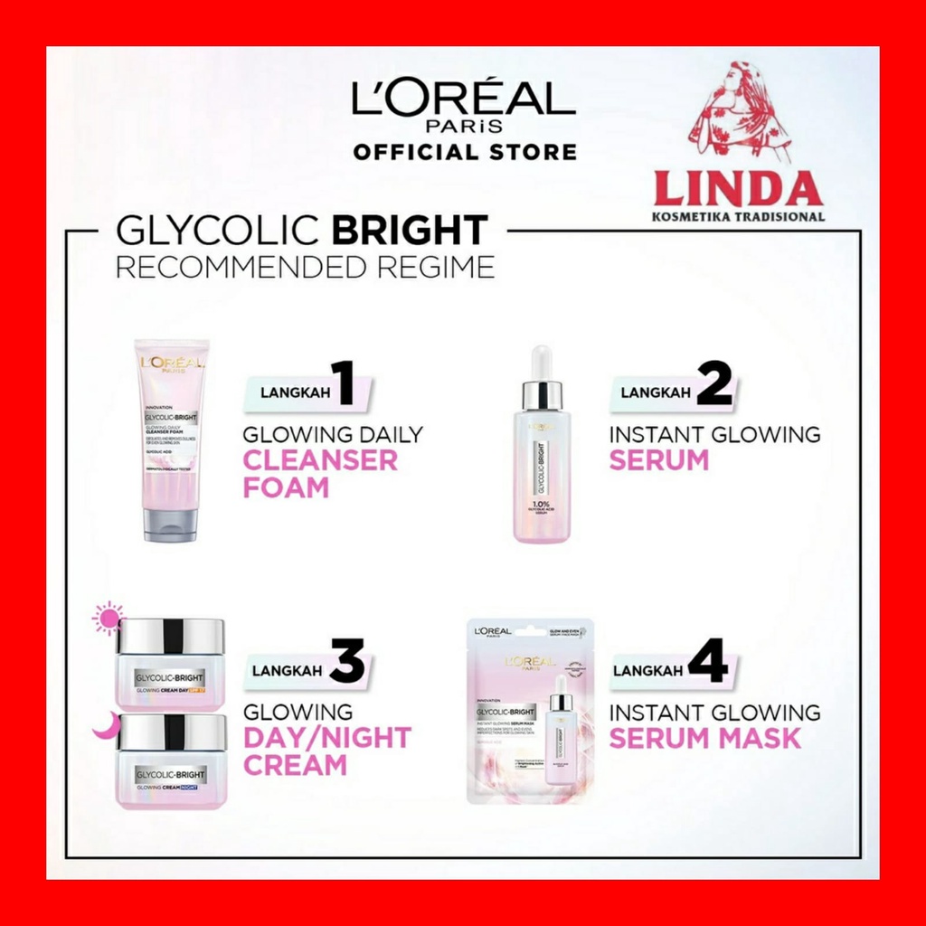 LOREAL PARIS GLYCOLIC BRIGHT CLEANSER FOAM 100ml