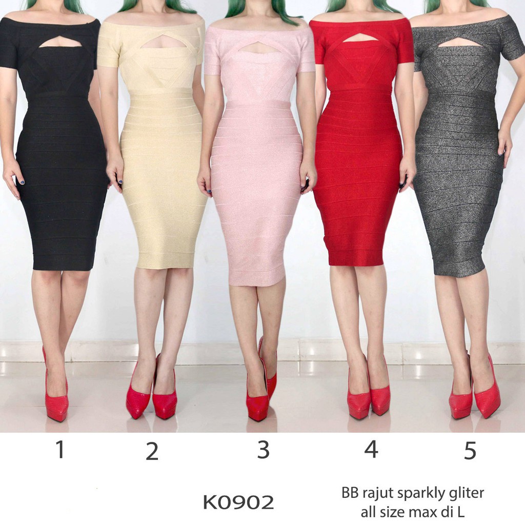 Party Dress BackLess Sparkly 0902 - mididress bb bodycon K0902