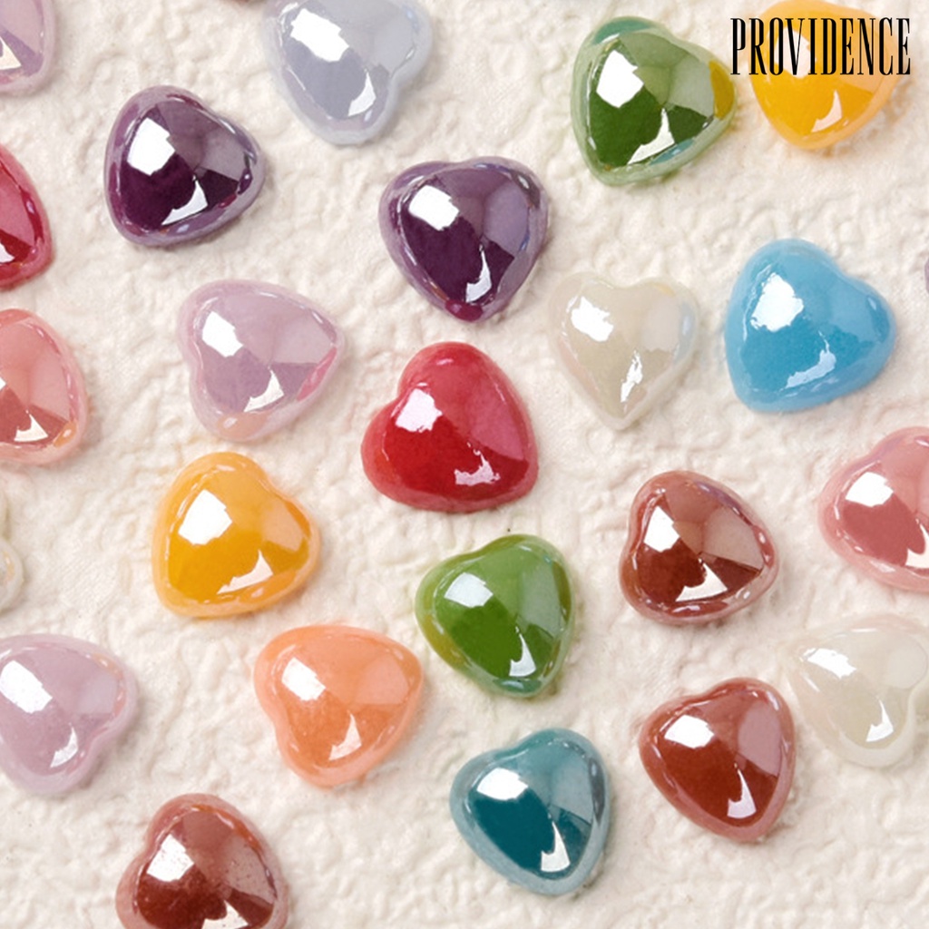 Providence 50Pcs Nail Decor Love Heart Shape Nail Design Ceramic 3D Manicure Sequins for Women