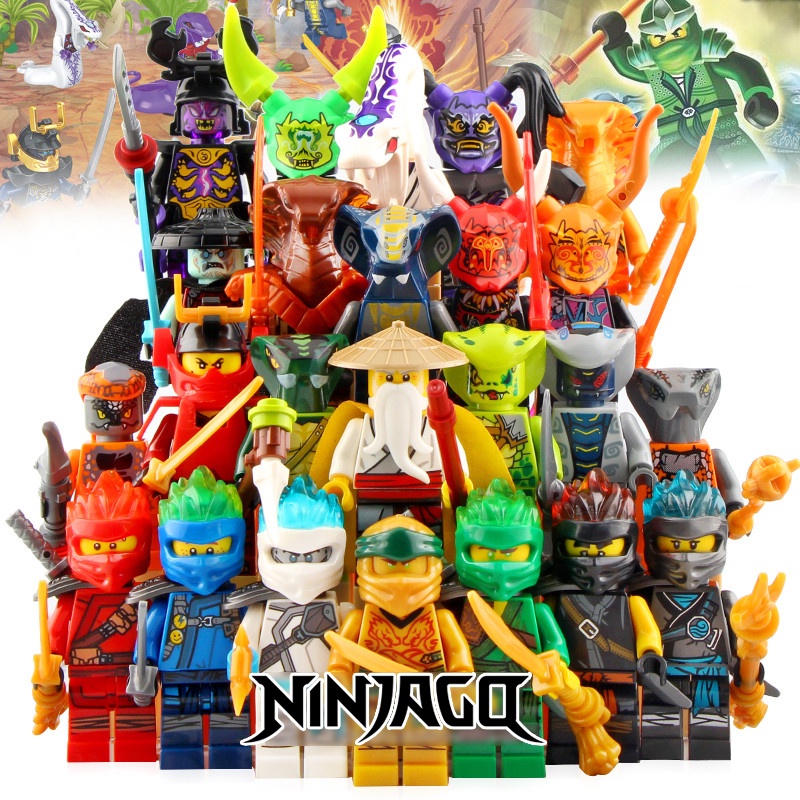 Action Figure Ninjago Blizzard Warrior Archer Swordsman Master Wu General Vex Gold Pyro Snake