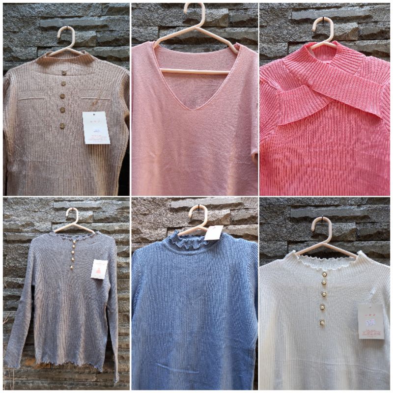 KAOS RAJUT BEST SELLER PREMIUM ALL SIZE MODEL BODY FIT by PINKDOSE NAP atau RHN