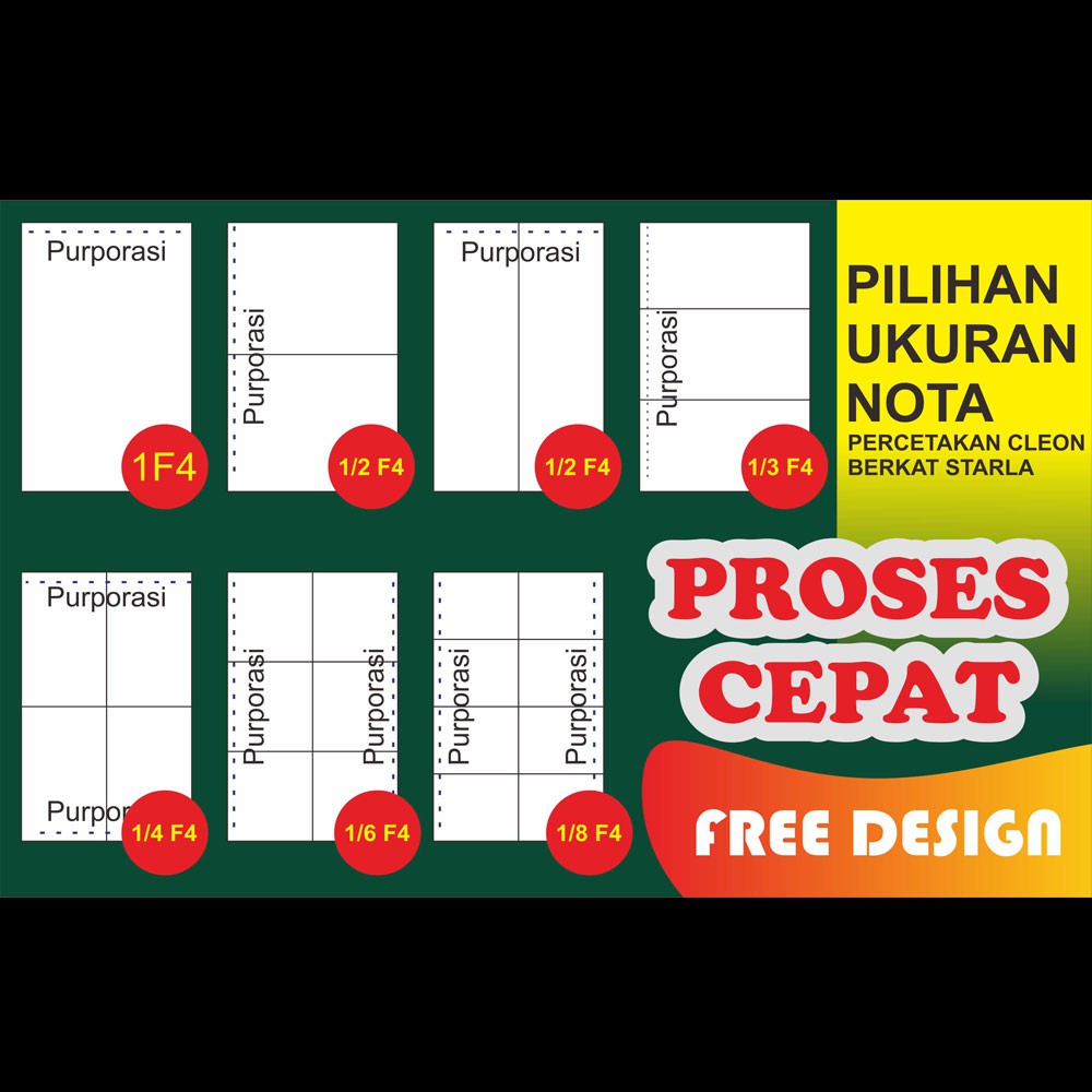 Cetak Nota Nota Custom Nota Kontan Nota Olshop Nota Murah 4ply Ukuran 1 4 Folio Perforasi Freedesign Shopee Indonesia