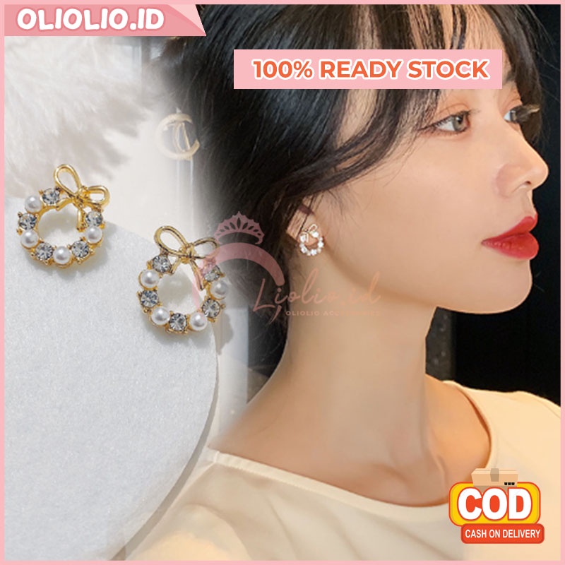 ANTING KOREA TUSUK TITANIUM ANTING WANITA GIWANG MUTIARA KECIL AKESORIS FASHION ANAK PEREMPUAN ANT46