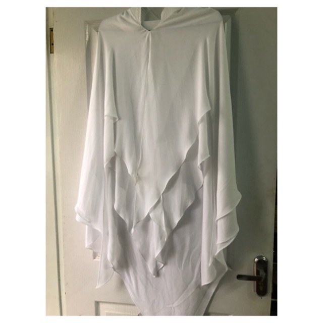 PL khimar putih merk maia andrean look alike naomi sisesa