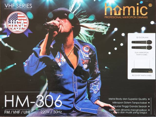 Mic Homic HM306 Mic Wireless Double, Best Seller