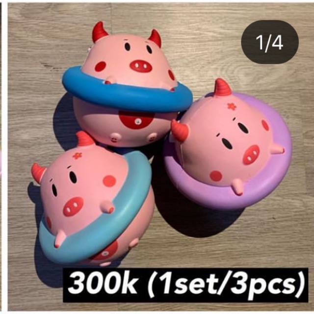 Squishy swimming Piggy set isi 3