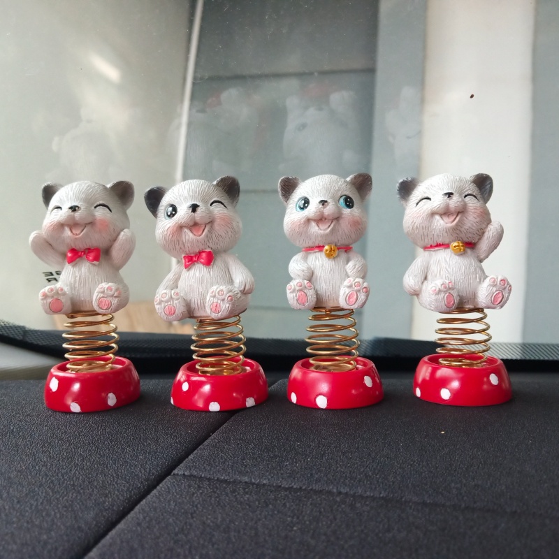 Pajangan Mobil MICKEY MINNIE MOUSE CAT DOGGY BEAR RABBIT MAITREYA Goyang - goyang Coil Series 4 in 1