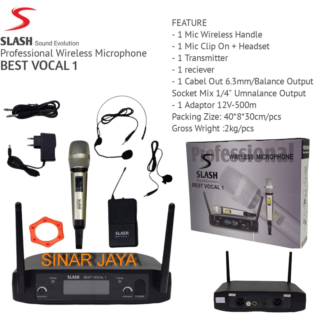 MIC WIRELESS SLASH BEST VOCAL1 HANDLE CLIP ON HEADSET ORIGINAL MIC WIRELESS SLASH BEST VOCAL 1 PJH