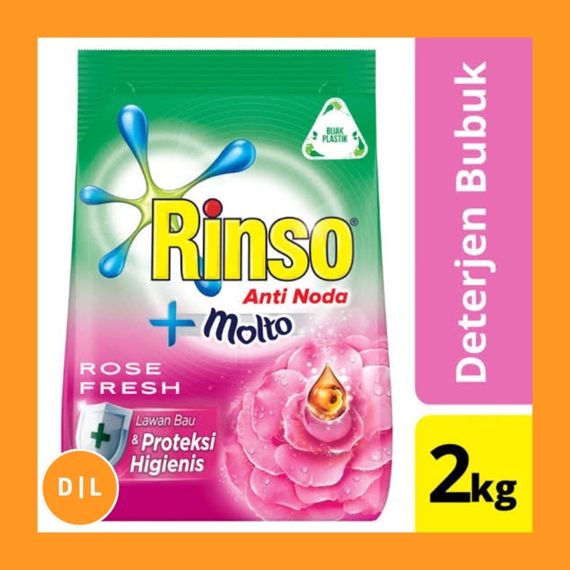 Rinso Molto Pink 2kg (rose fresh) 2 kg ( sekarang 1,8 kg）