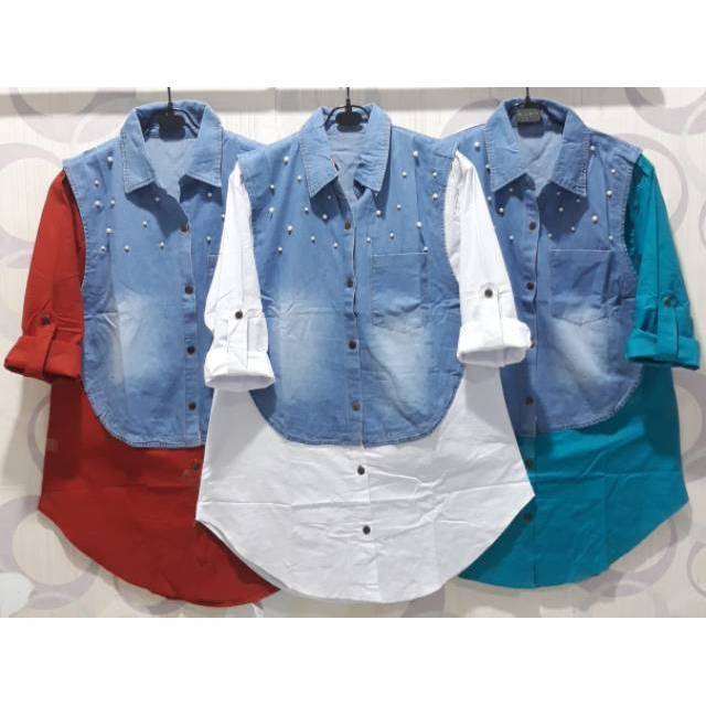 TUNIK JEANS KOMBINASI KATUN