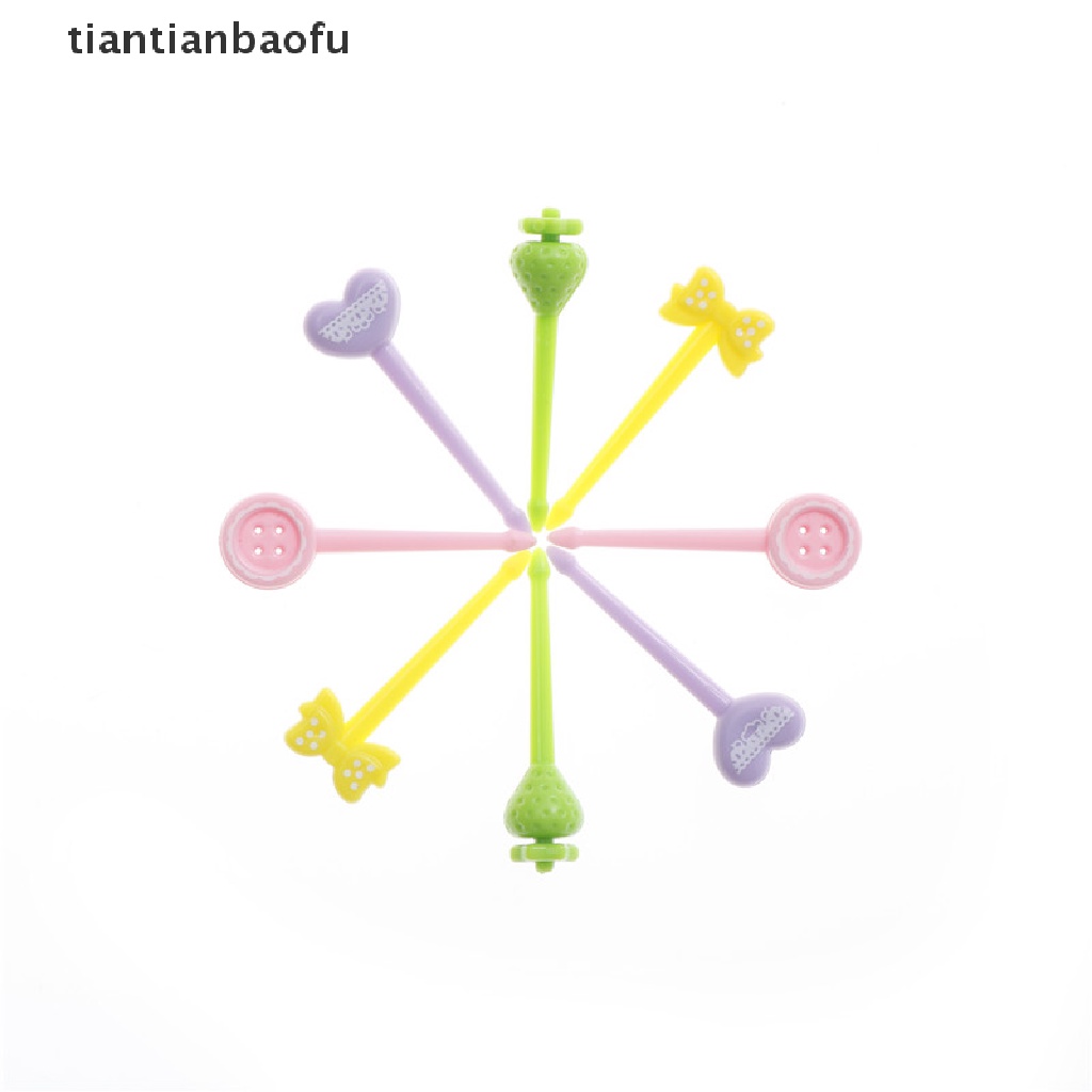 8pcs Garpu Buah Mini Warna Permen Untuk Dekorasi Pesta