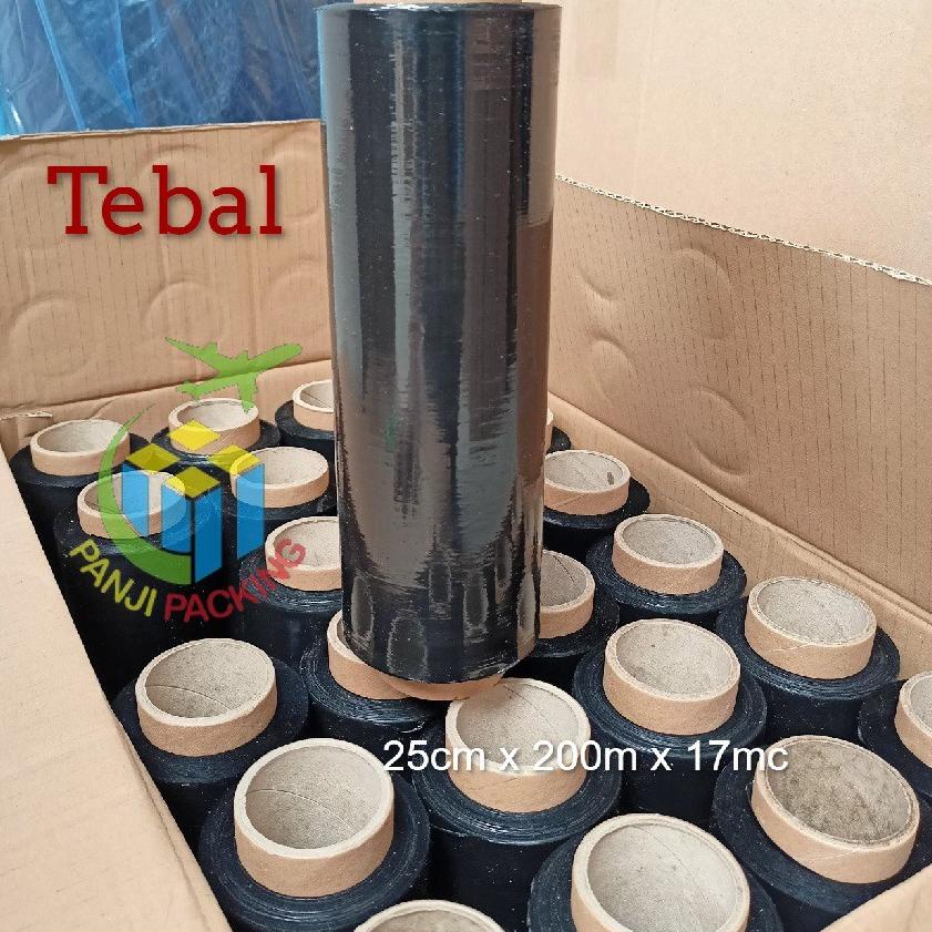 

[KODE MJT0J] Stretch FIlm Hitam 25cm x 200m Plastik Wrapping Tebal Plastic wrap Bungkus koper Bandara Black