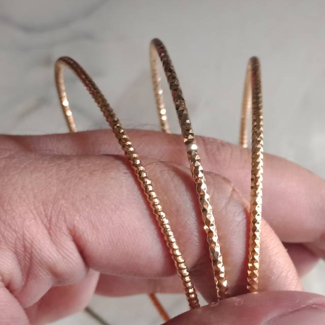 GELANG WANITA 3PCS LAPIS EMAS 18KARAT