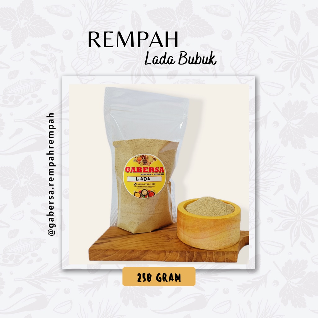 

Lada bubuk asli tanpa campuran isi 250gram (Gabersa)