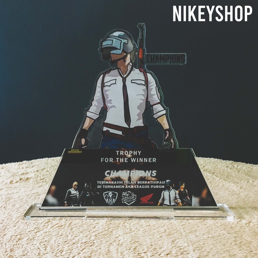 Plakat Esports Pubg Mobile, Plakat Piala Akrilik Custom 20x15cm 0.8cm