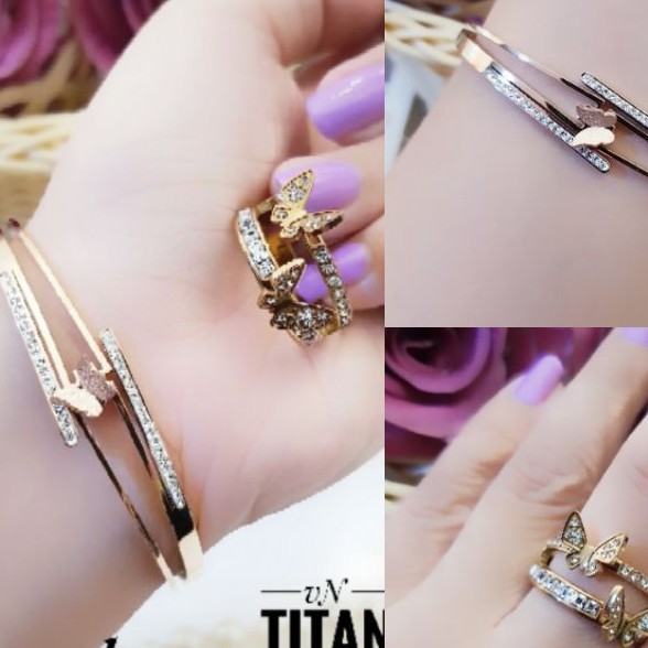 Titanium Set Gelang dan Cincin GC645