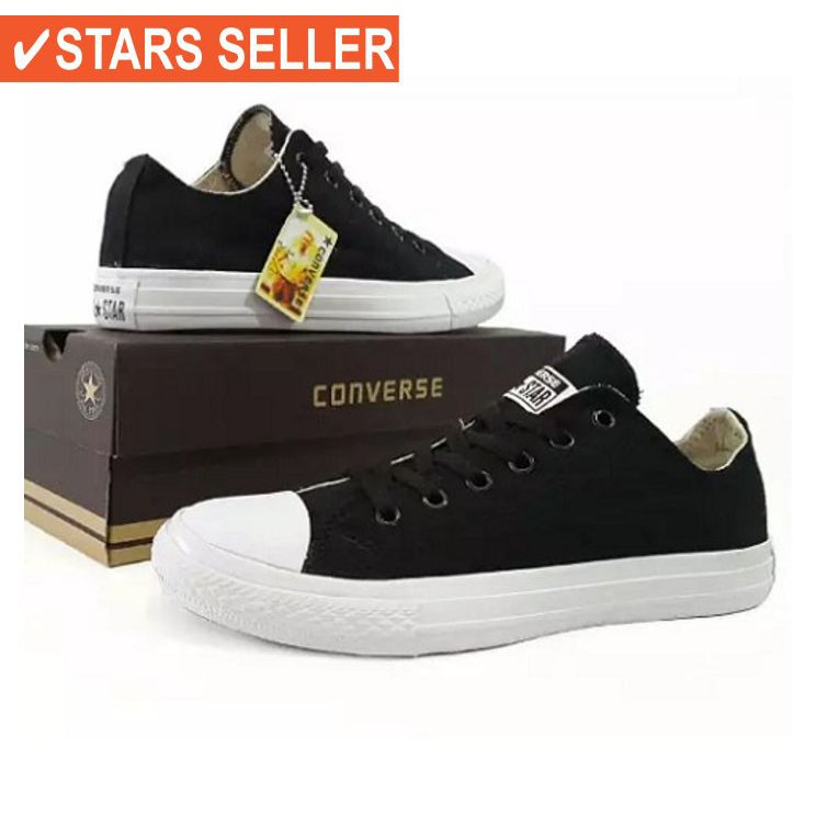 SEPATU ANAK DEWASA KECIL SD SMP SMK KULIAH POLOS SEKOLAH // SEPATU CONVERSE 70S LOW BLACK