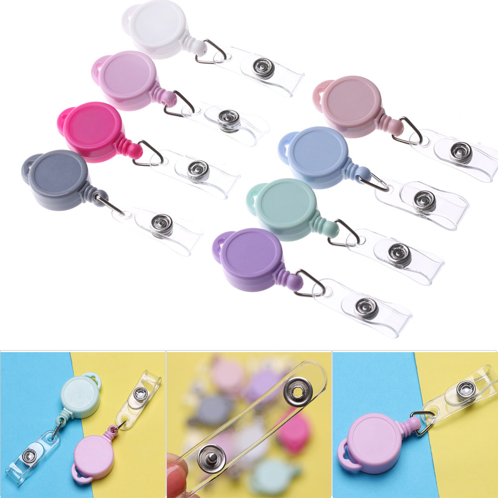 Wonderful 1pc Klip Holder Kartu Identitas / Nama Retractable Anti Hilang Tahan Lama Untuk Kantor