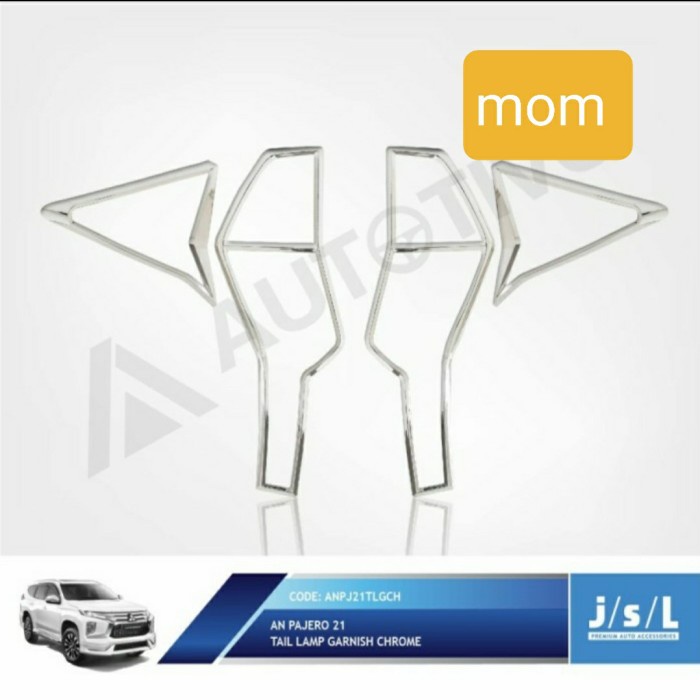 JSL Garnish Lampu Stoplamp Belakang Chrome All New Pajero Sport 2021