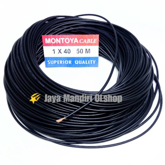 Kabel Serabut Tunggal 1 × 40 Montoya Per Roll 50 Meter ( Hitam )