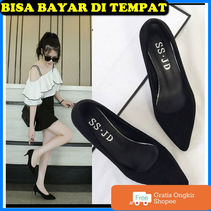 Heels Wanita Terbaru 2021 Heel Sendal Kekinian Murah Hils Cewek H NG586 Heels Kerja / Fantofel Kerj