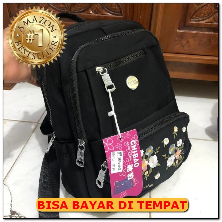 [_048] Tas Ransel Pria Wanita Gendong Belakang L10 Model Tas Pung WB867  100% Import Motif Bunga M